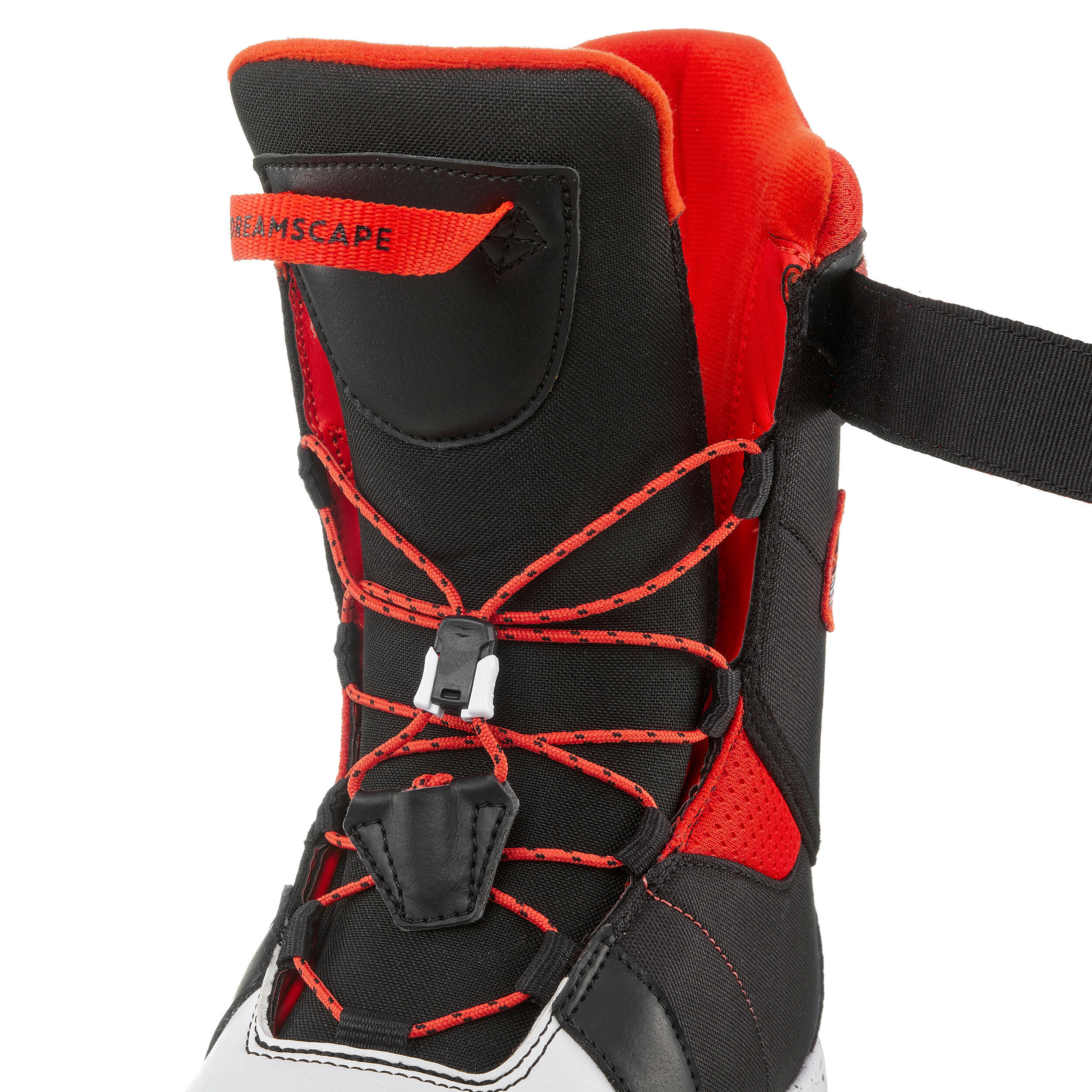 Kids’ Snowboarding Boots – Indy 100 - Black, Vermilion - Dreamscape
