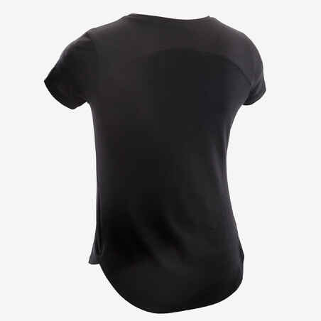Girls' Breathable T-Shirt - Black/Print
