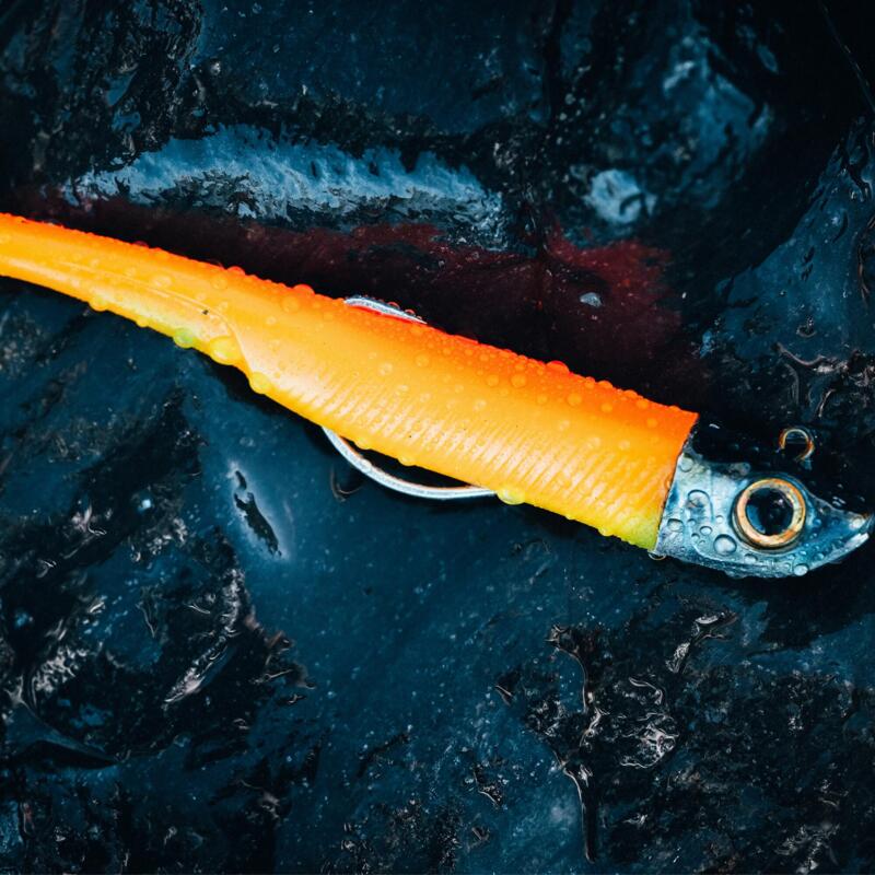 COMBO leurres souples shad texan anchois ANCHO 120 30gr Orange/Rose pêche en mer