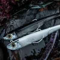 Sea Fishing Texas Soft Lure COMBO ANCHO 90 12 גרם כסף גב שחור/ גב לבן