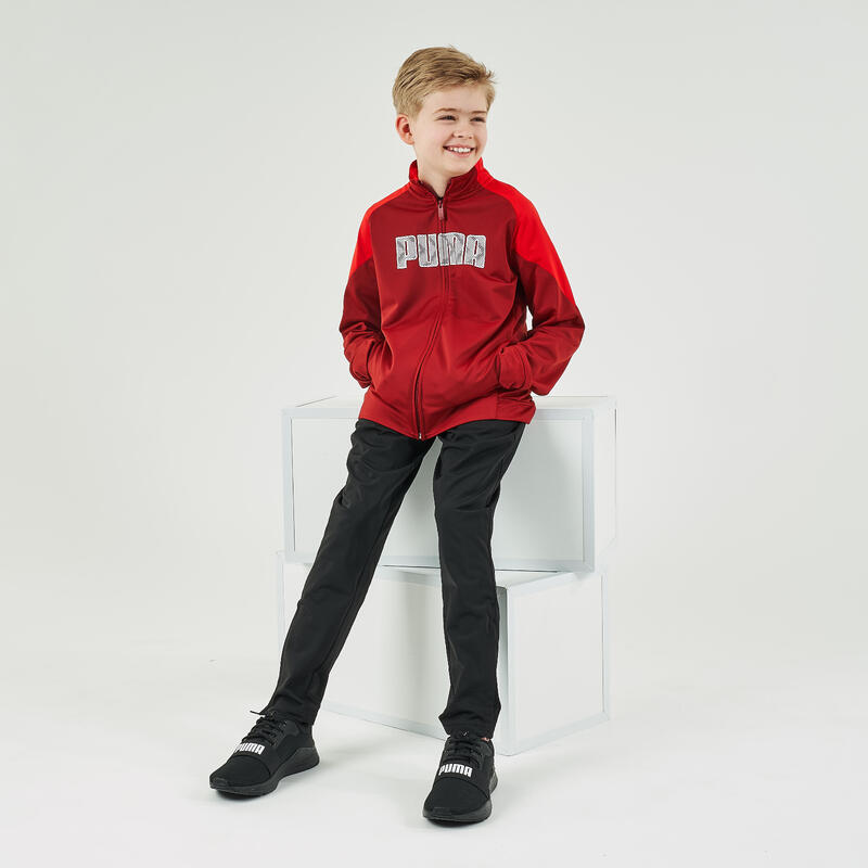 Tuta Ginnastica Bambino Puma Rosso Nero Con Stampa Puma Decathlon