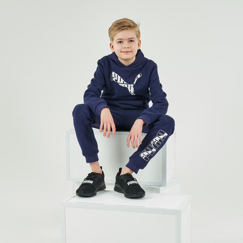 Kapuzenpullover Puma Kinder marineblau mit Print