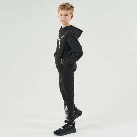 Брюки для джоггинга для мальчиков черные с принтом PUMA