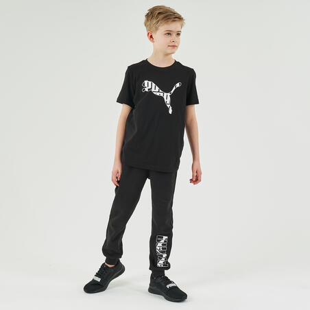 Брюки для джоггинга для мальчиков черные с принтом PUMA