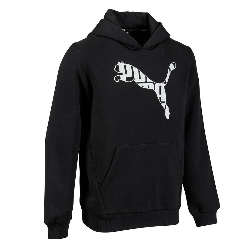 sweat capuche Puma noir garçon imprimé