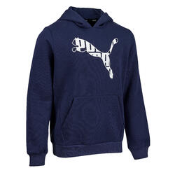 Felpa con cappuccio bambino Puma blu con stampa