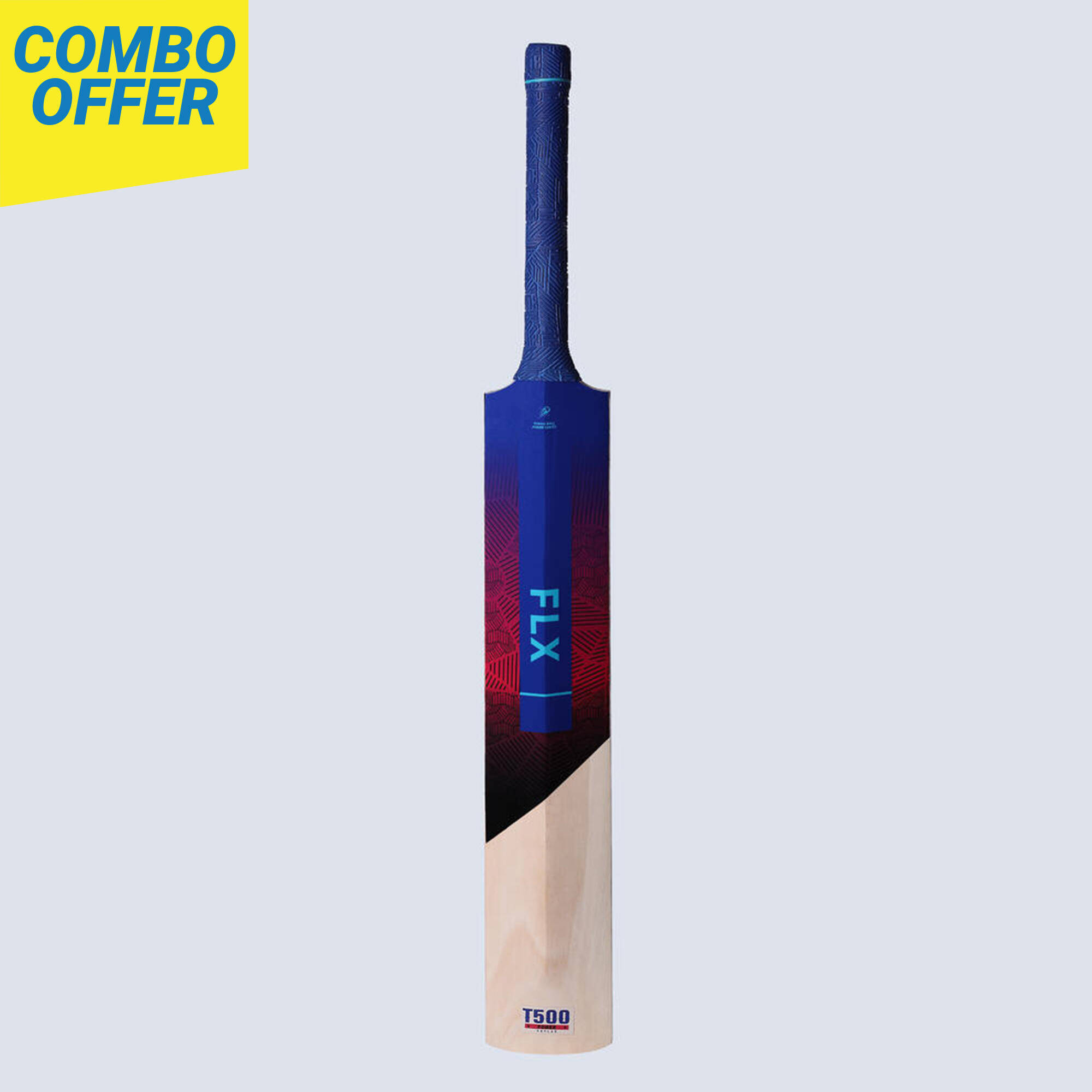 Adult Cricket Tennis Ball Cricket Bat T500 Power -Blue -  1