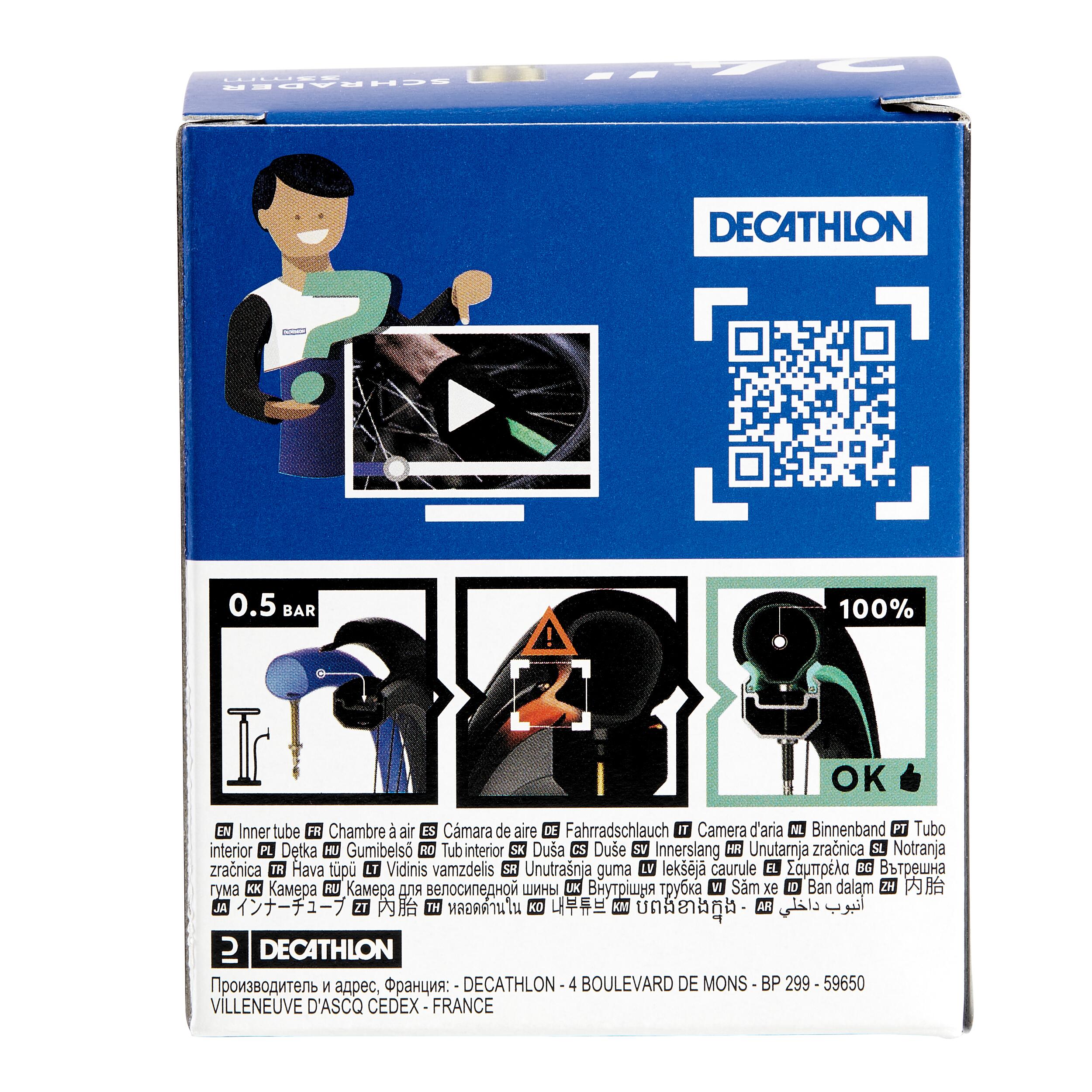 24" 1.5 to 1.9 Schrader Valve Inner Tube - DECATHLON