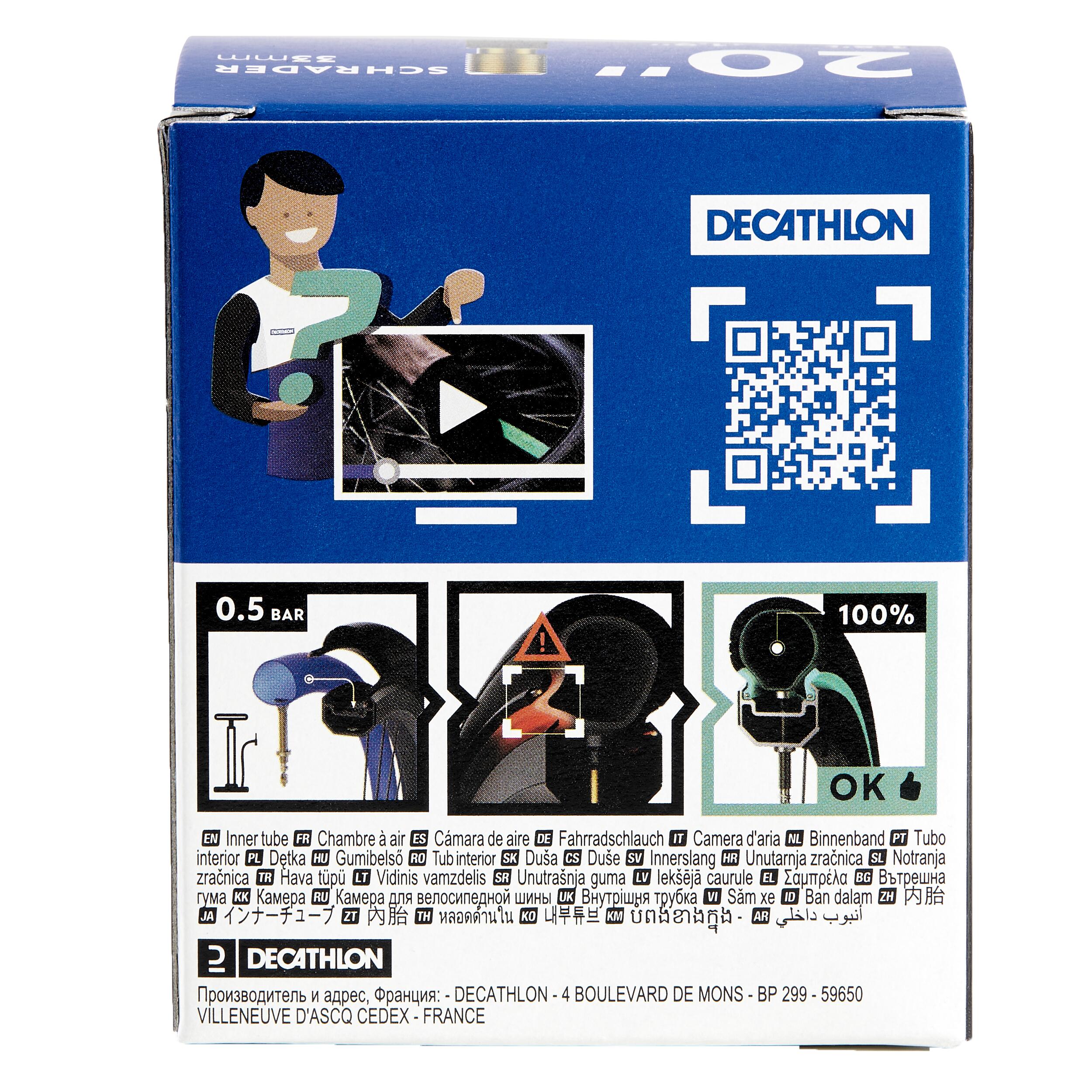 20 x 1.5/1.9 Inner tube - DECATHLON