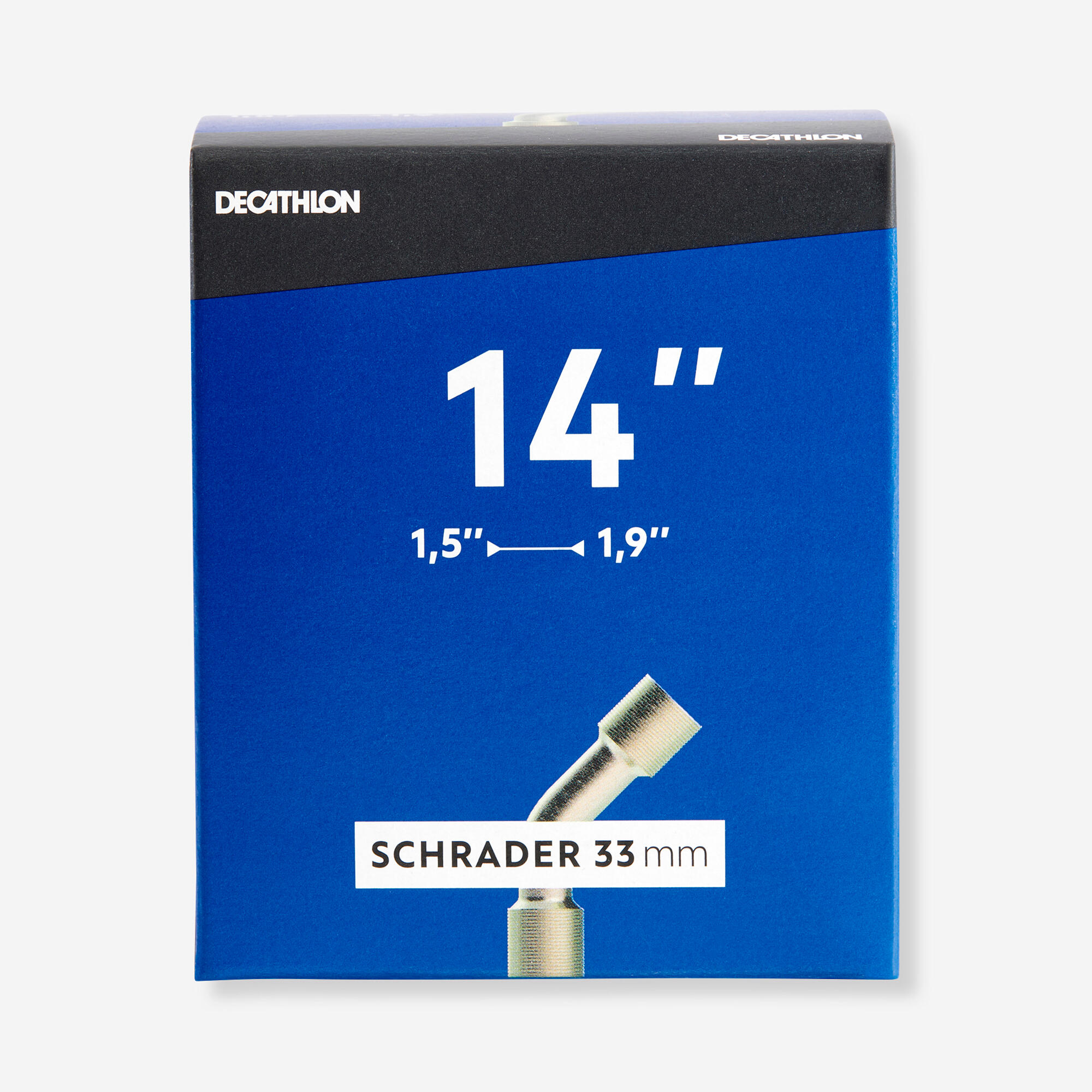 Chambre à air 14 x 1,5/1,9 valve Schrader coudée - DECATHLON