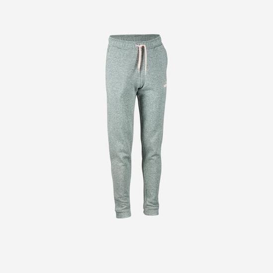 Pantaloni bambina ginnastica Puma misto cotone felpato grigi