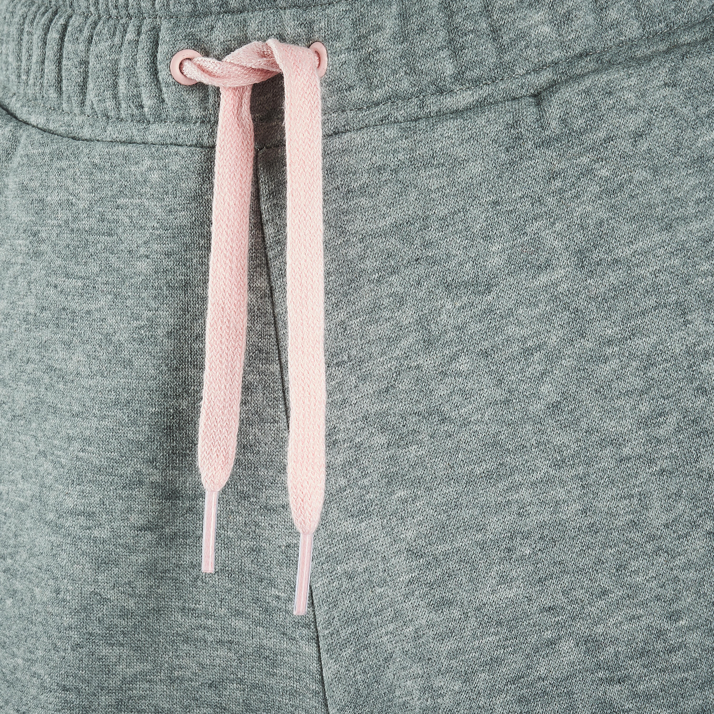 Pantaloni bambina ginnastica Puma misto cotone felpato grigi 4/4