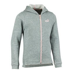 Felpa con cappuccio e zip bambina Puma grigio