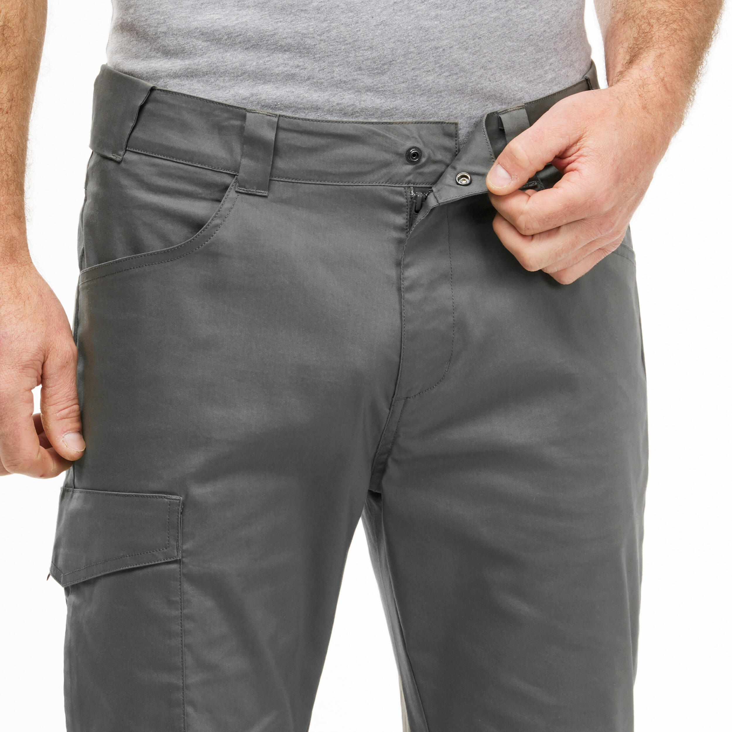 NH100 Hiking Pants - Men - Carbon grey - Quechua - Decathlon