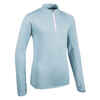 Laufshirt langarm Leichtathletik warm 1/2 Zipp AT100 Kinder grau/rosa