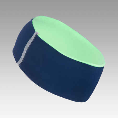 Children's Winter Athletics Reversible Headband - navy blue and light green