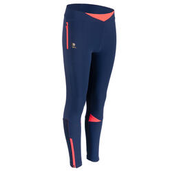 Pantaloni atletica bambina AT 500 blu-rosa