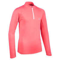 Laufshirt langarm Leichtathletik warm 1/2 Zipp AT100 Kinder rosa
