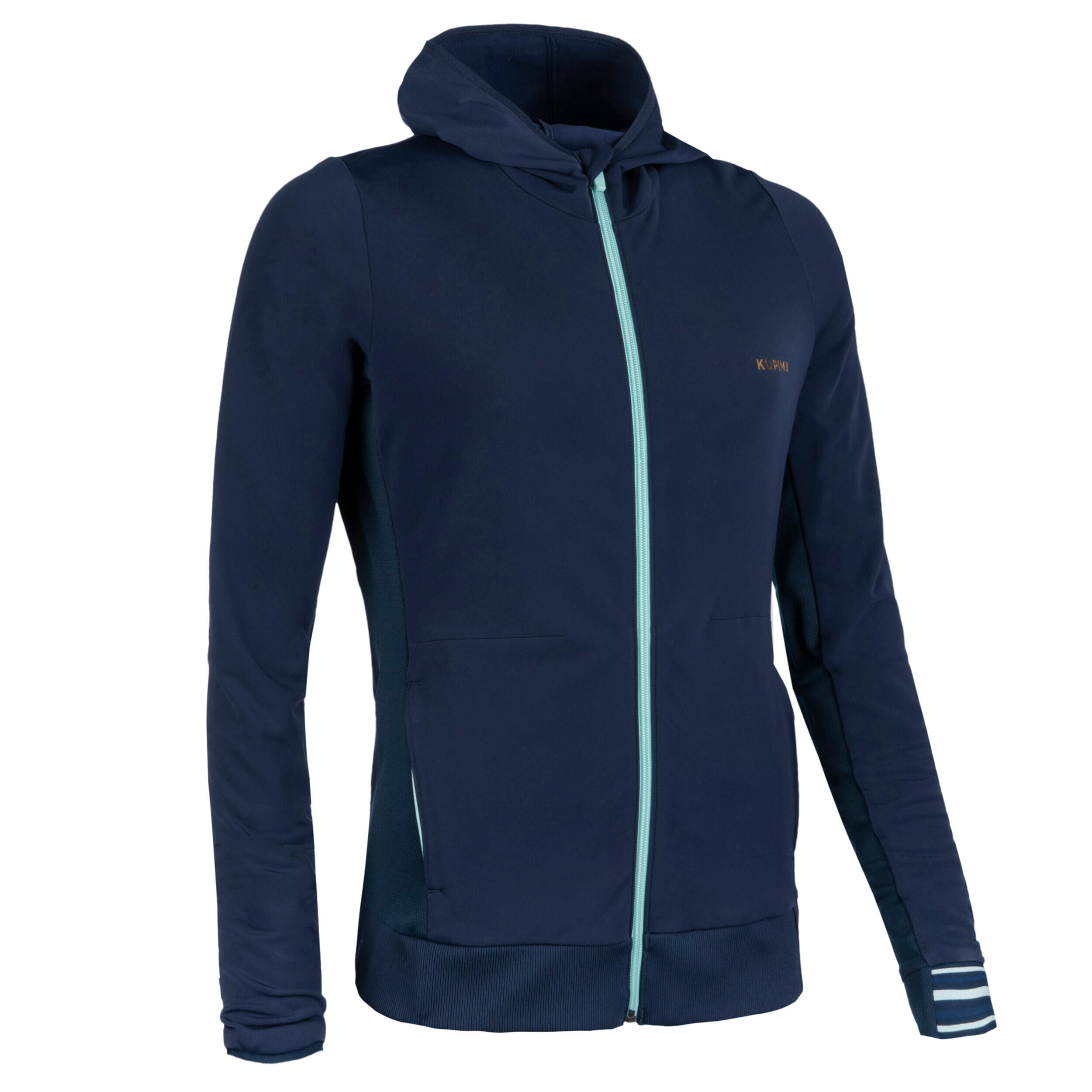 KALENJI Warm Women's Athletics Jacket - Navy Blue / Light Blue