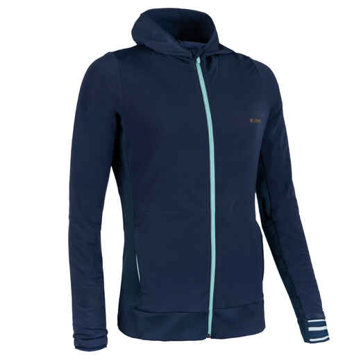 Warm Women's Athletics Jacket - Navy Blue / Light Blue