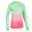 Atletiekshirt met lange mouwen voor meisjes AT 500 Skincare groen/roze