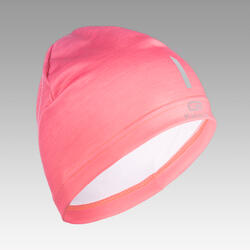BONNET RUNNING ENFANT DEPERLANT - KIPRUN BEANY BLEU-ROSE