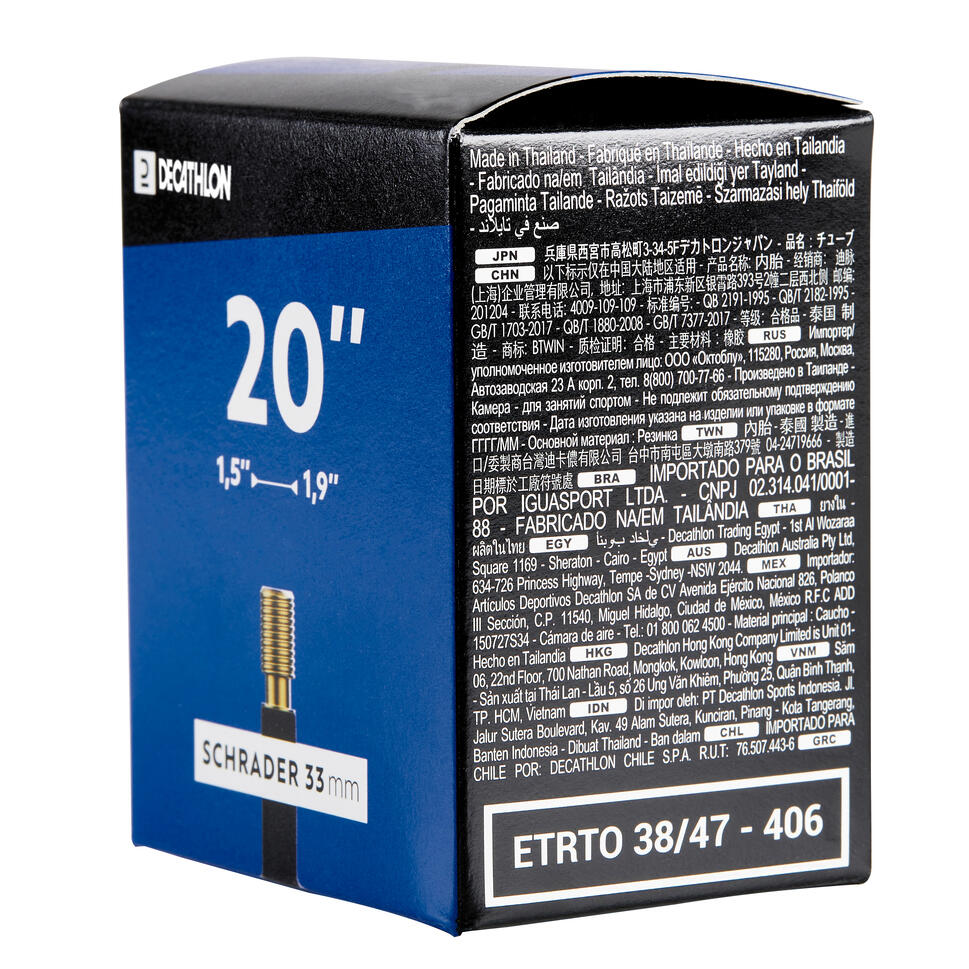 20 inç - 1,5/1,9 Kesit İç Lastik Schrader Valf Uyumlu