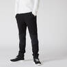 Boys' Slim-Fit Cotton Jogging Bottoms 500 - Black