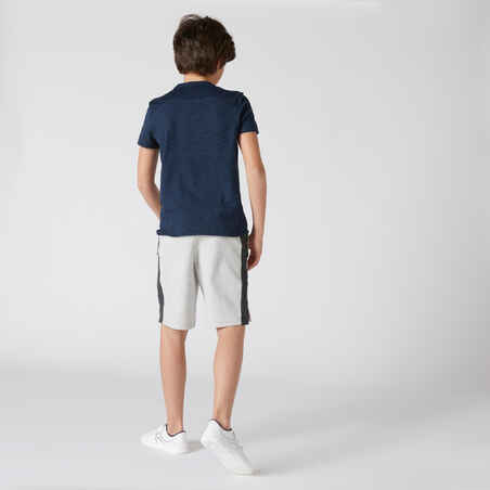 T-Shirt Baumwolle atmungsaktiv Kinder marineblau
