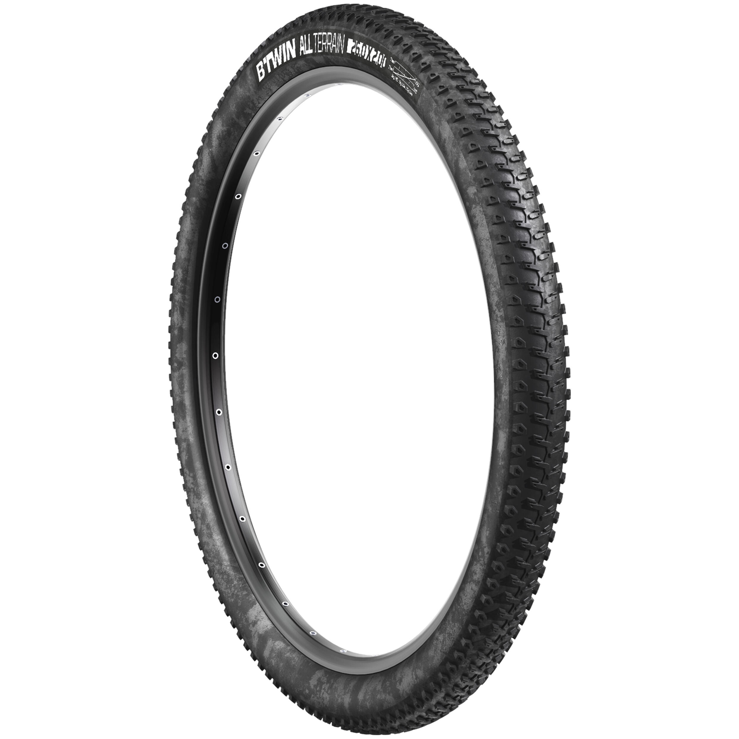 All-Terrain Mountain Bike Wire Bead Tire - 26" - BTWIN