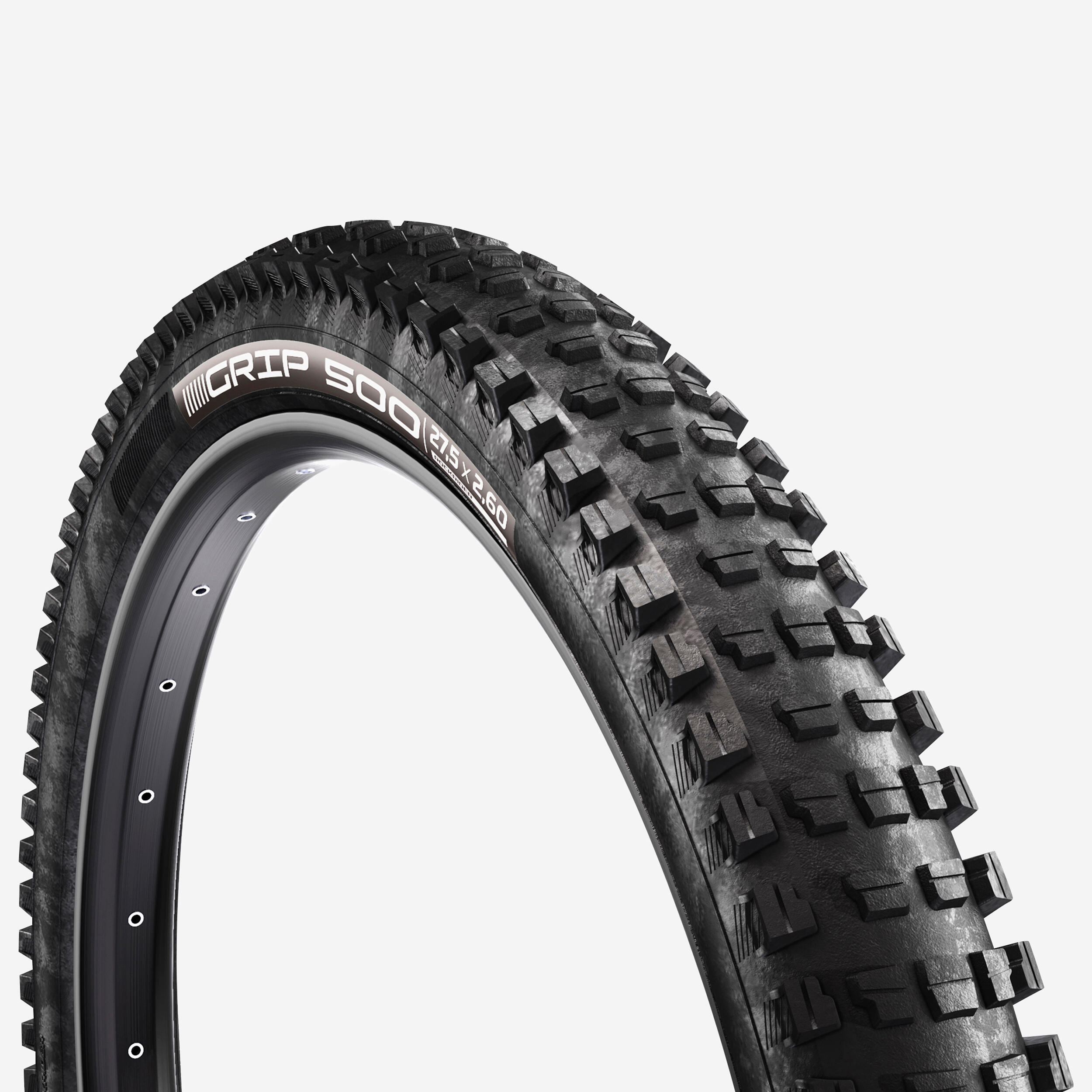 27.5" x 2.6 Rockrider Mountain Bike Tyre Grip 500 E+ 1/6