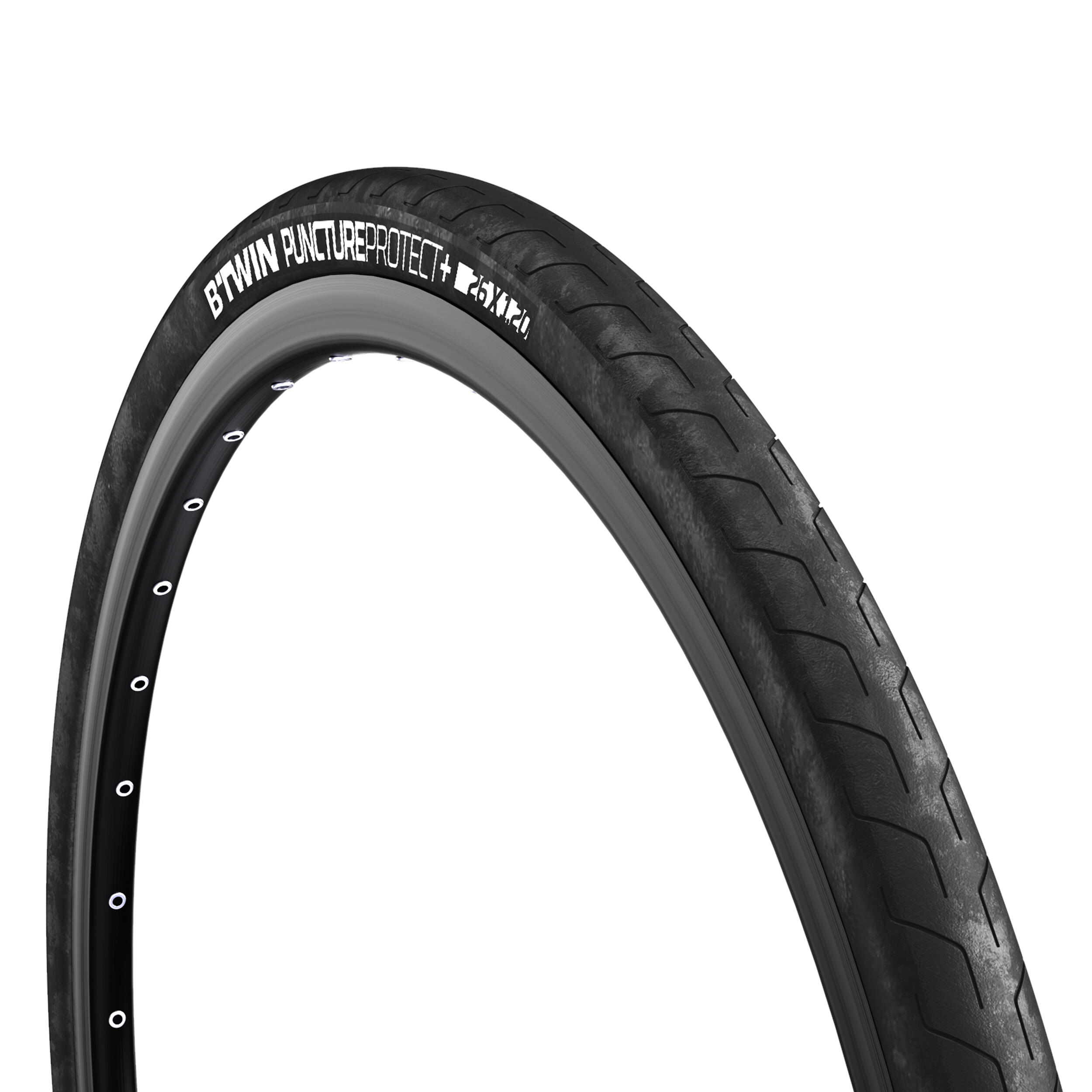 Copertone mtb PROTECT+ SLICK 26x1.2 tallone morbido BTWIN | DECATHLON
