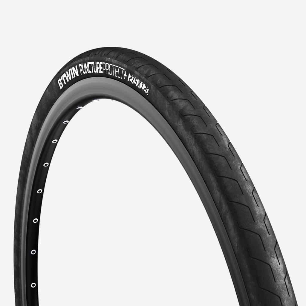 Coraza para bicicleta rin 27,5" x 1,2 Rockrider Resist9	 negro
