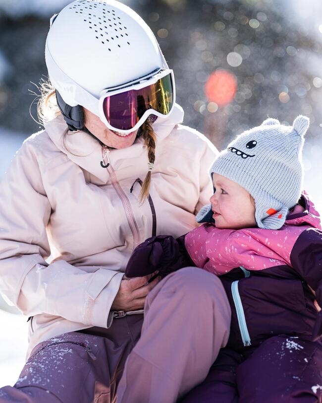 Ski-jack voor baby's warm Lugiklip - paars en roze