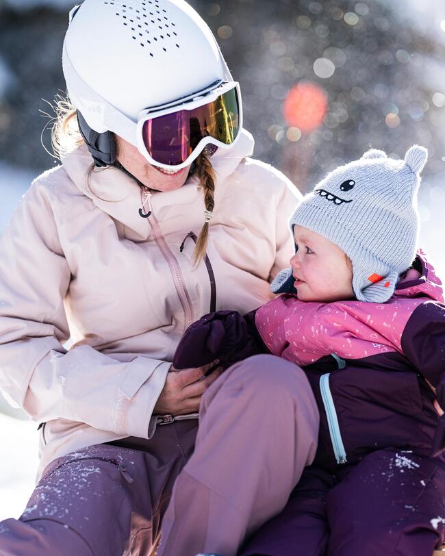 Baby Ski Jacket WARM LUGIKLIP - Purple and Pink