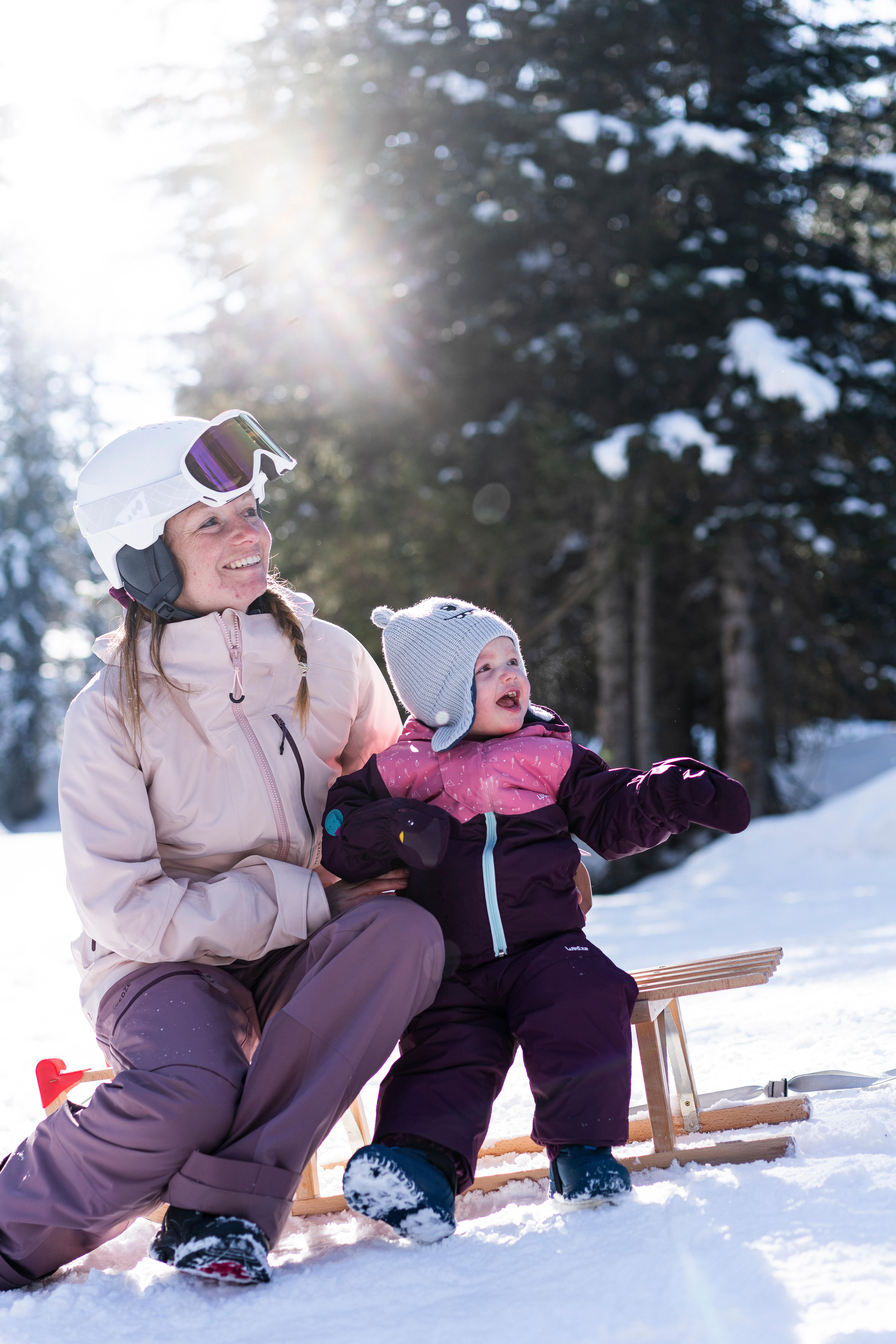 Mitaines imperméables enfant – mauve - Prune, Prune - Wedze