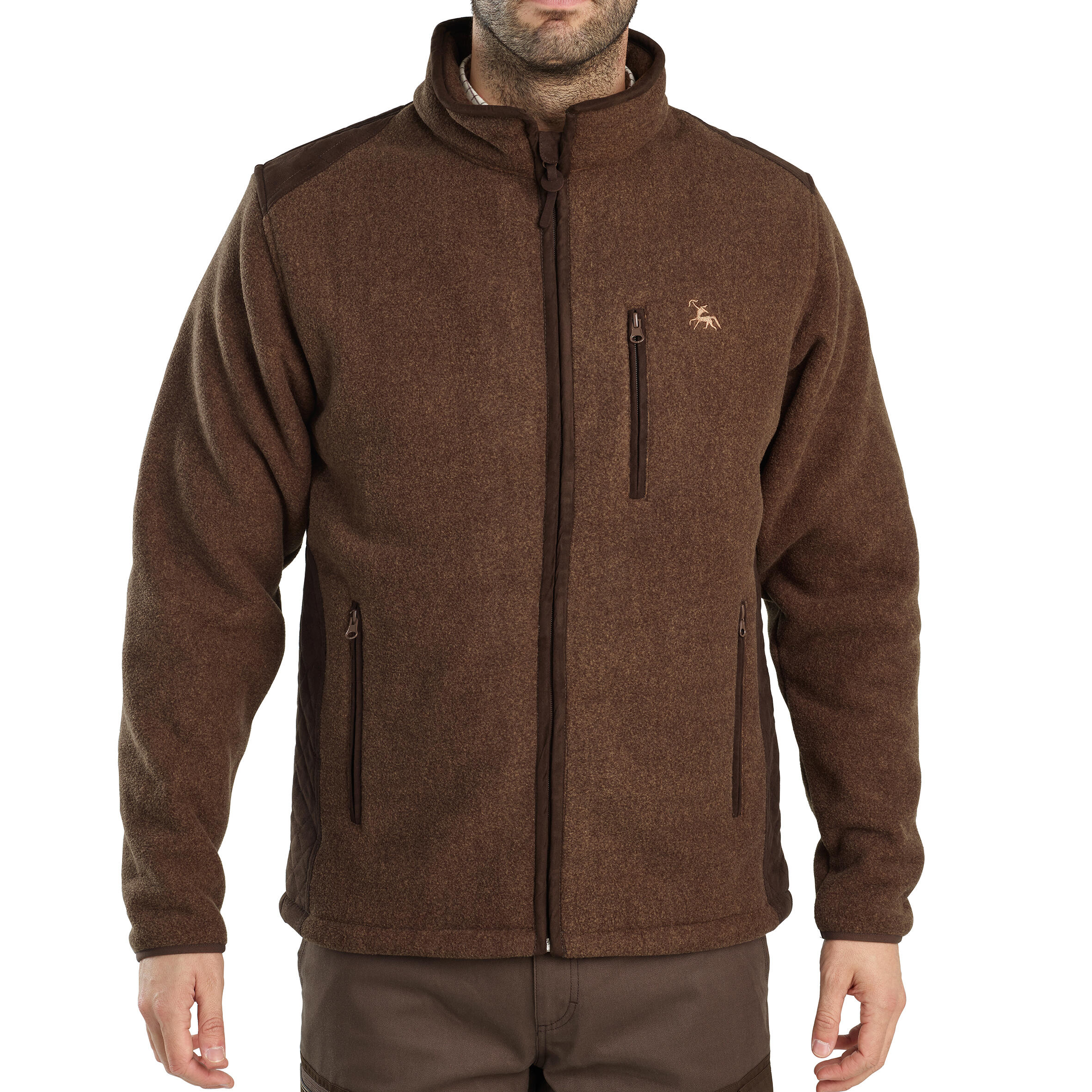Fleece Country Sport Jacket Verney Carron Brown LIGNE VERNEY CARRON Decathlon