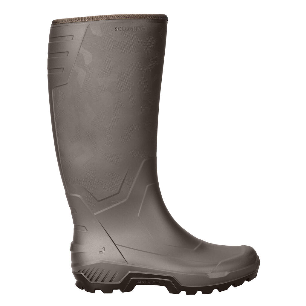 WARM FUR-LINED RAIN WELLIES LAND 500 BROWN