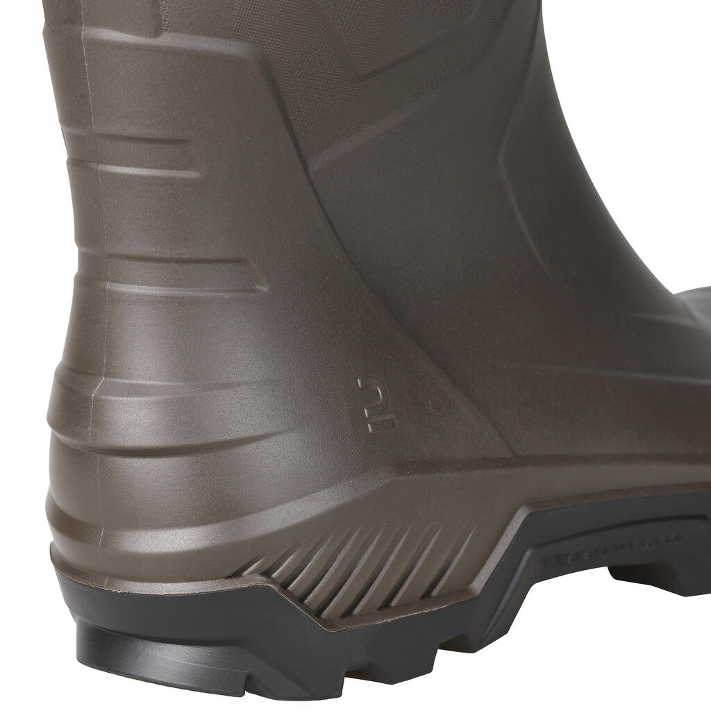 WARM FUR-LINED RAIN WELLIES LAND 500 BROWN