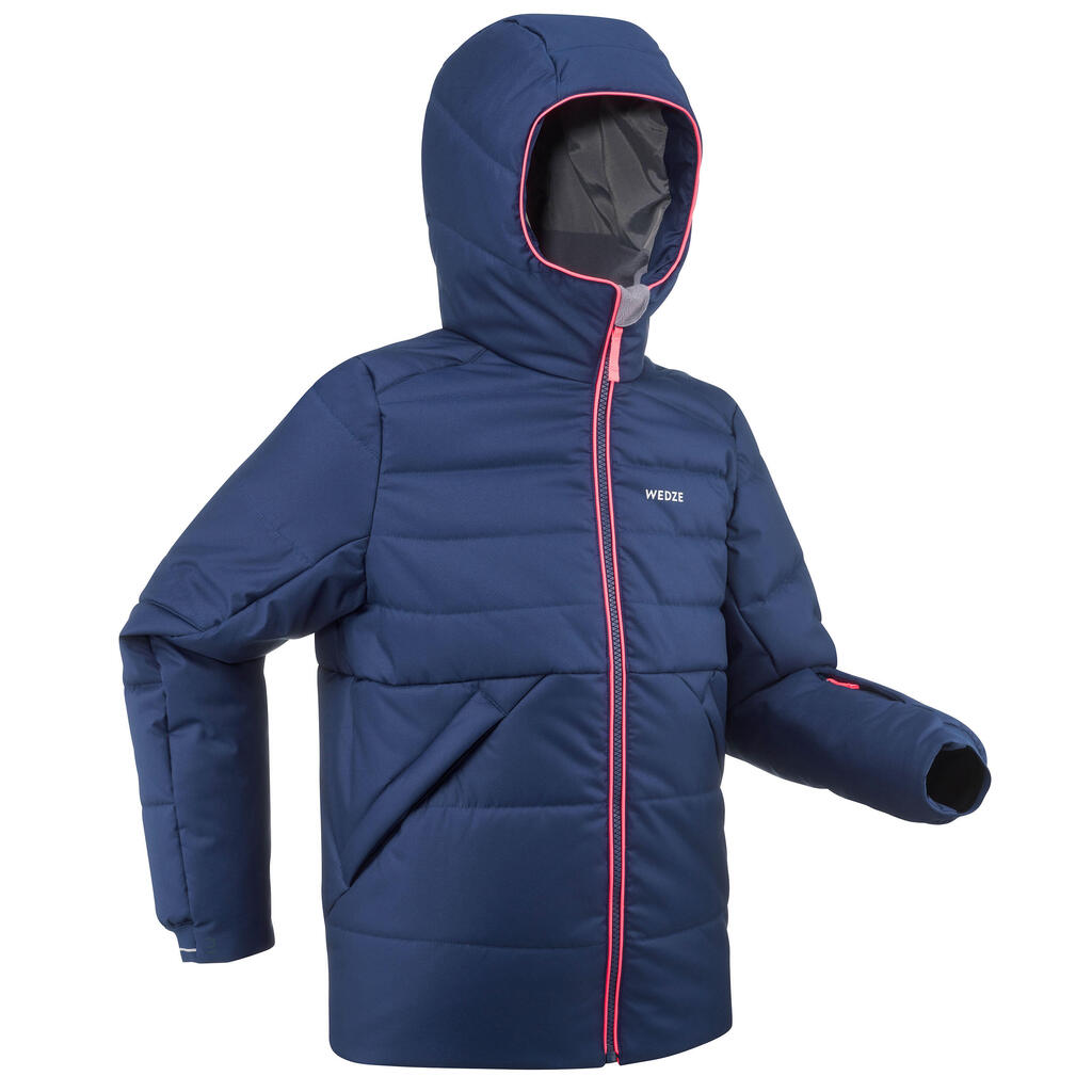 Kids’ extra warm and waterproof padded ski jacket - 180 warm - navy blue
