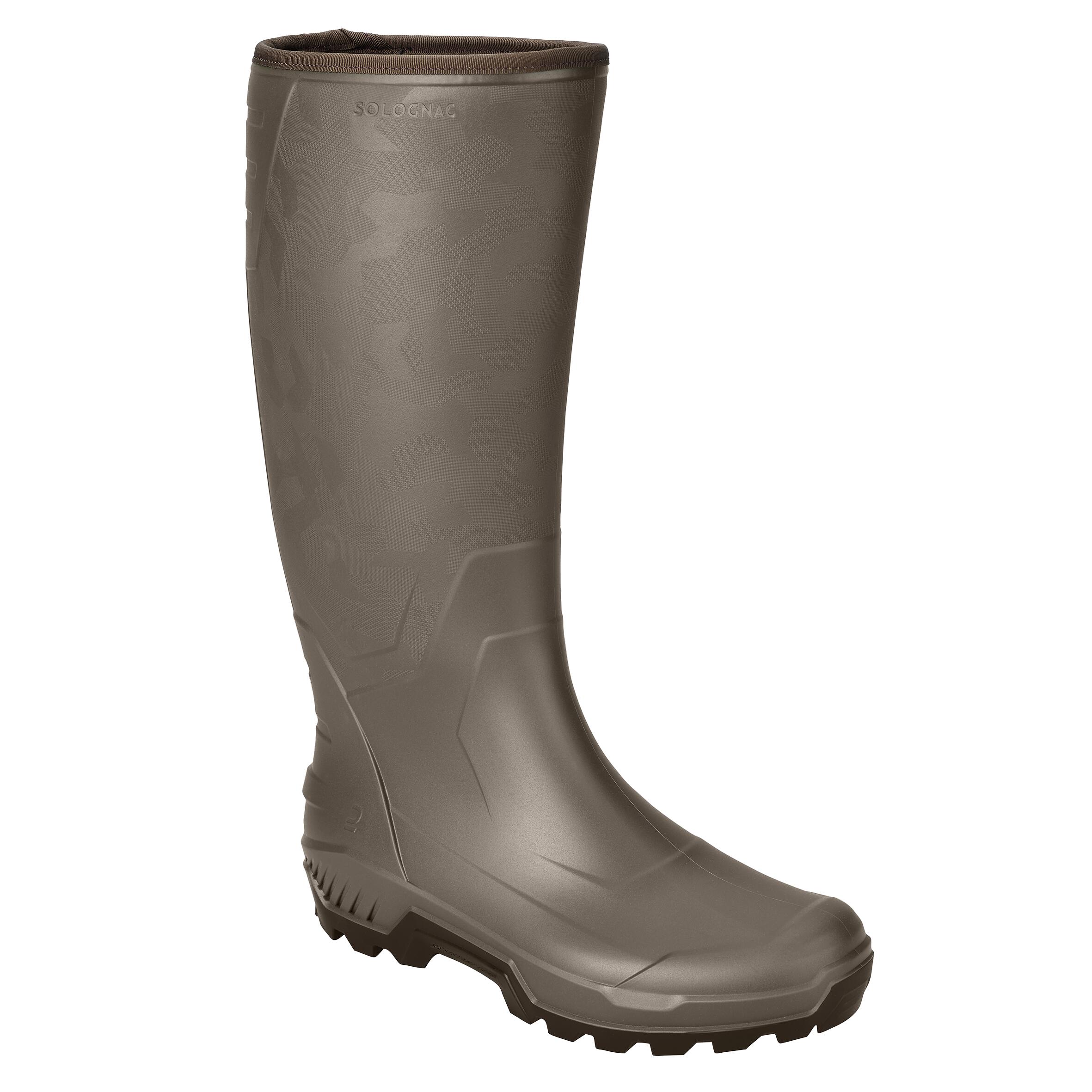 WARM FUR-LINED RAIN WELLIES LAND 500 BROWN 10/21