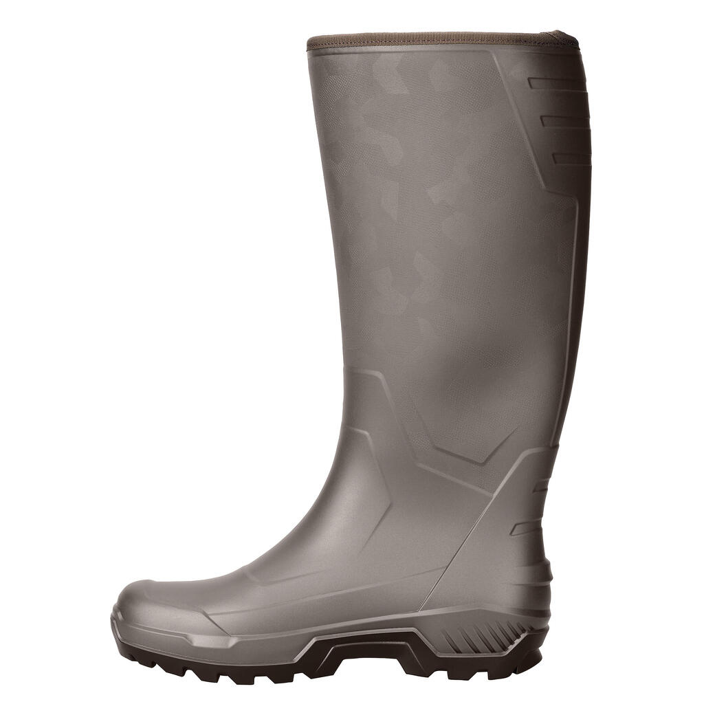 WARM FUR-LINED RAIN WELLIES LAND 500 BROWN