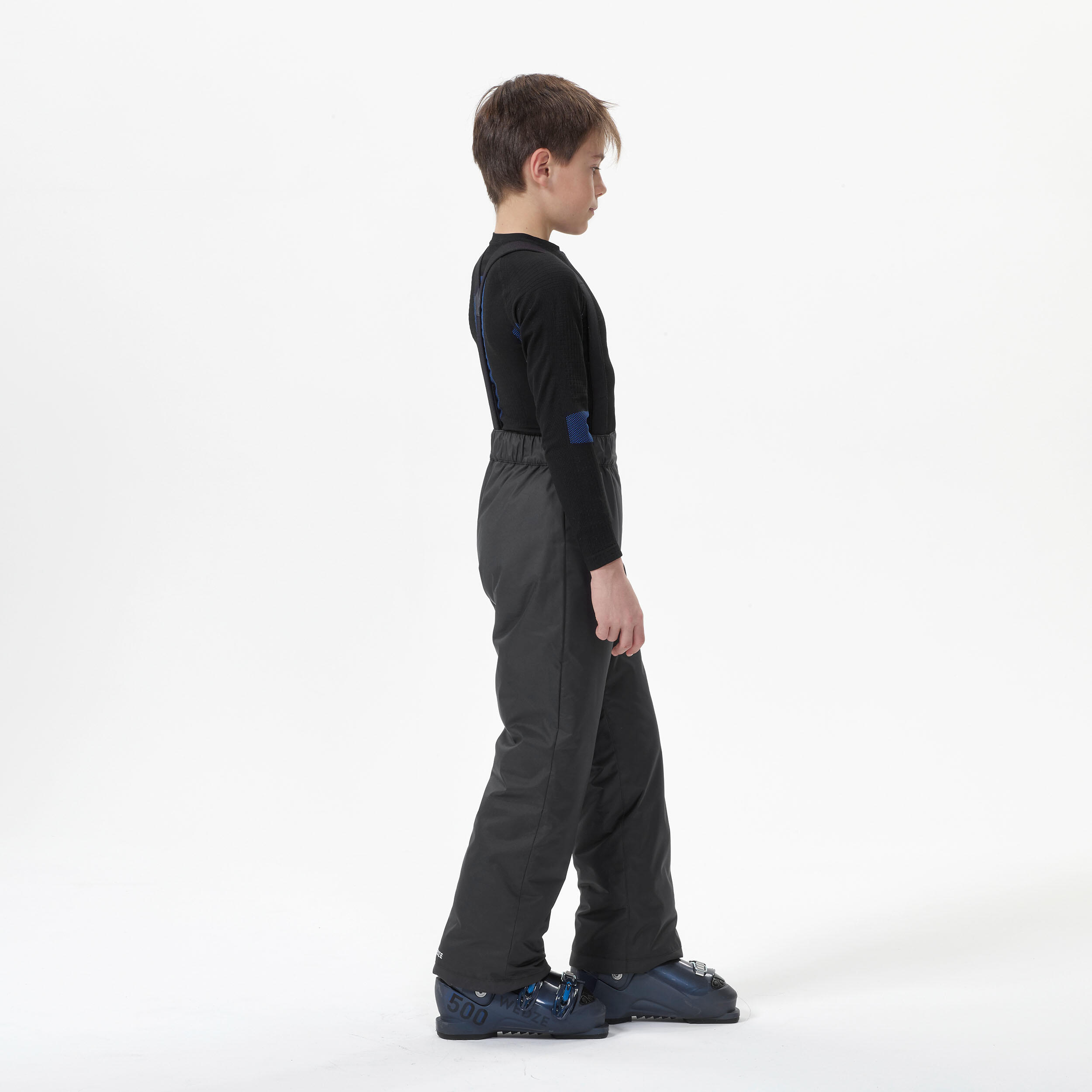 PANTALONI DA SCI PER BAMBINI CALDI E IMPERMEABILI 100 GRIGIO SCURO