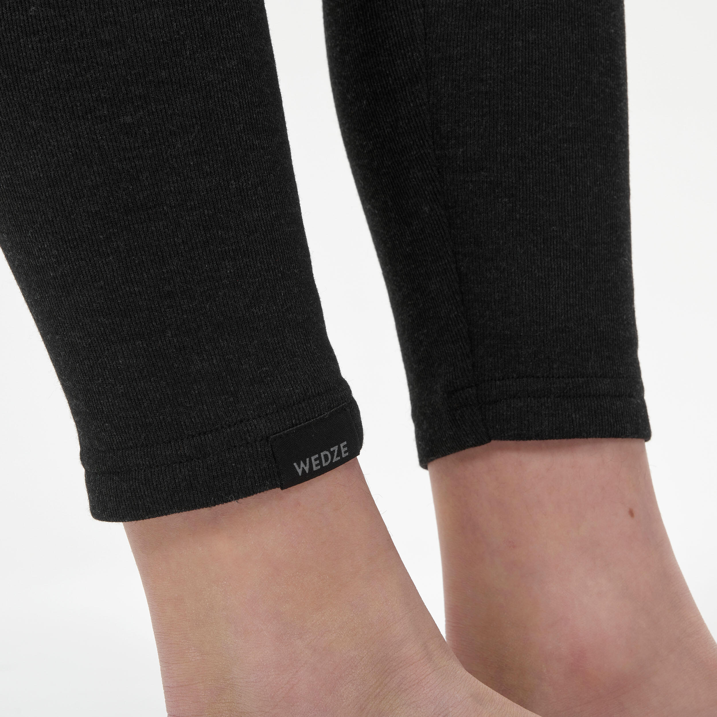 Kids' Ski Base Layer Bottoms - BL 100 Black - WEDZE