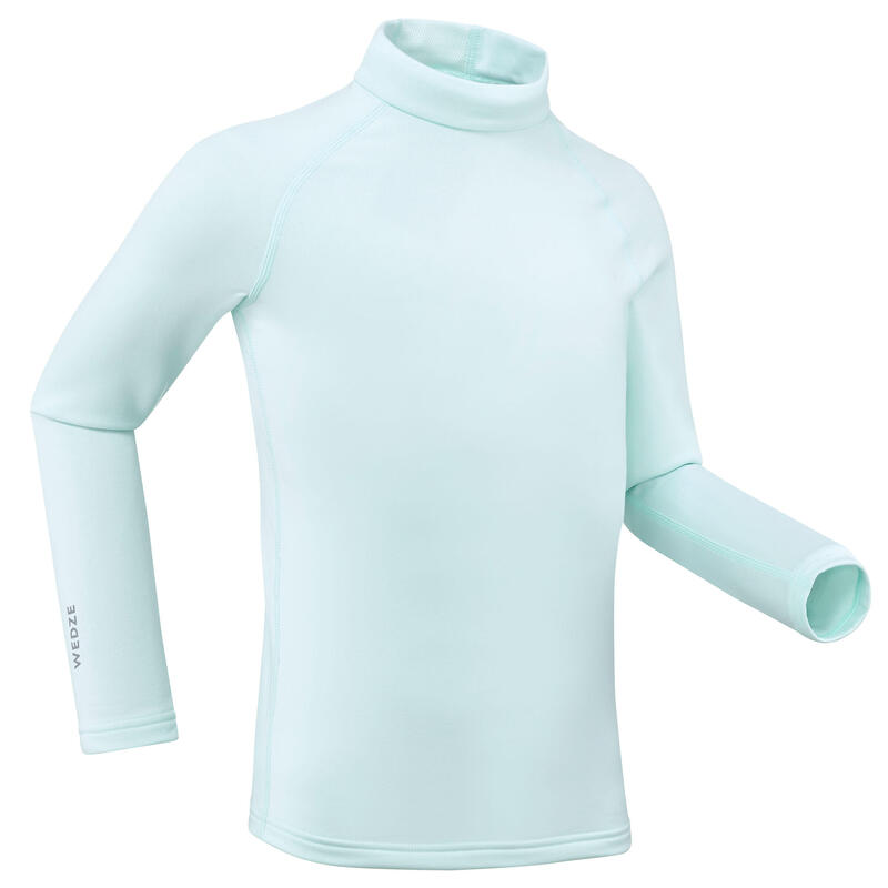 Kinderthermoshirt voor skiën BL500 mintgroen