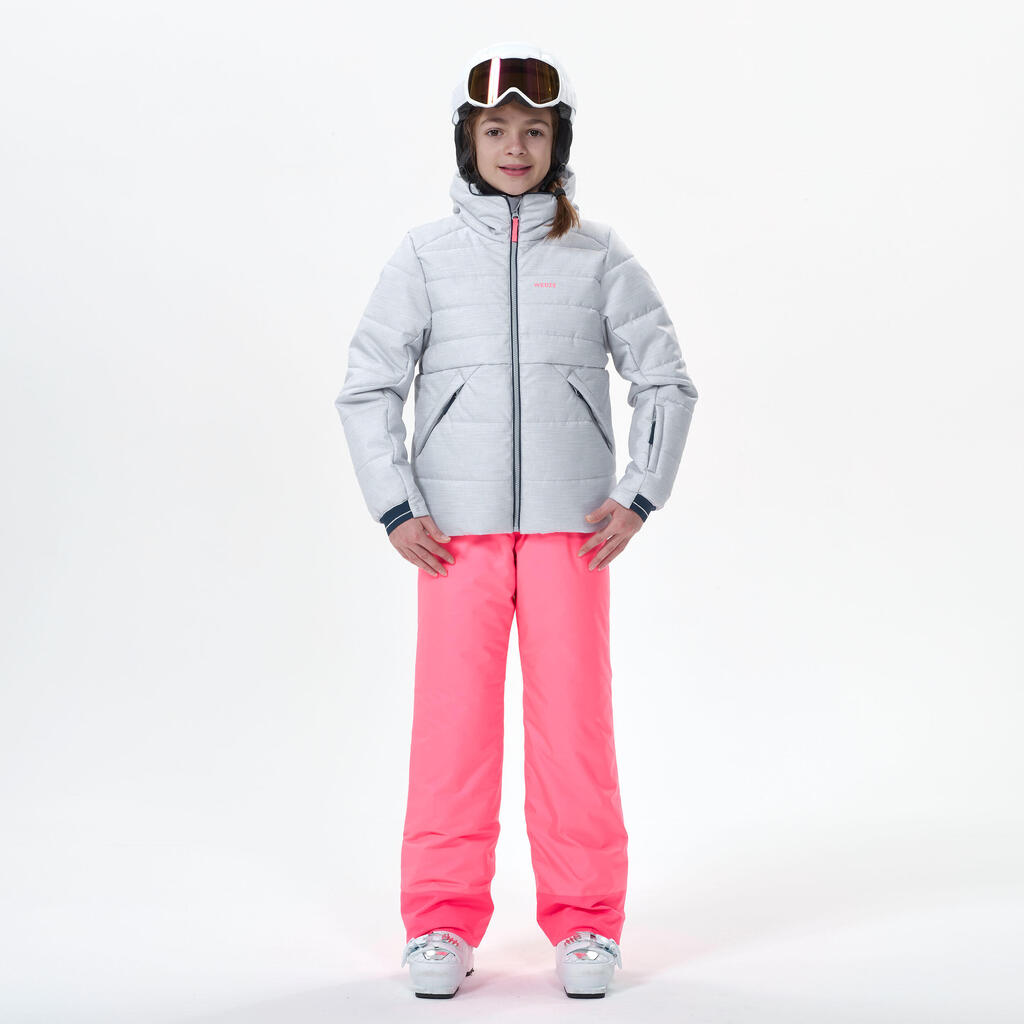 KIDS’ EXTRA WARM AND WATERPROOF PADDED SKI JACKET - 180 WARM - NAVY BLUE