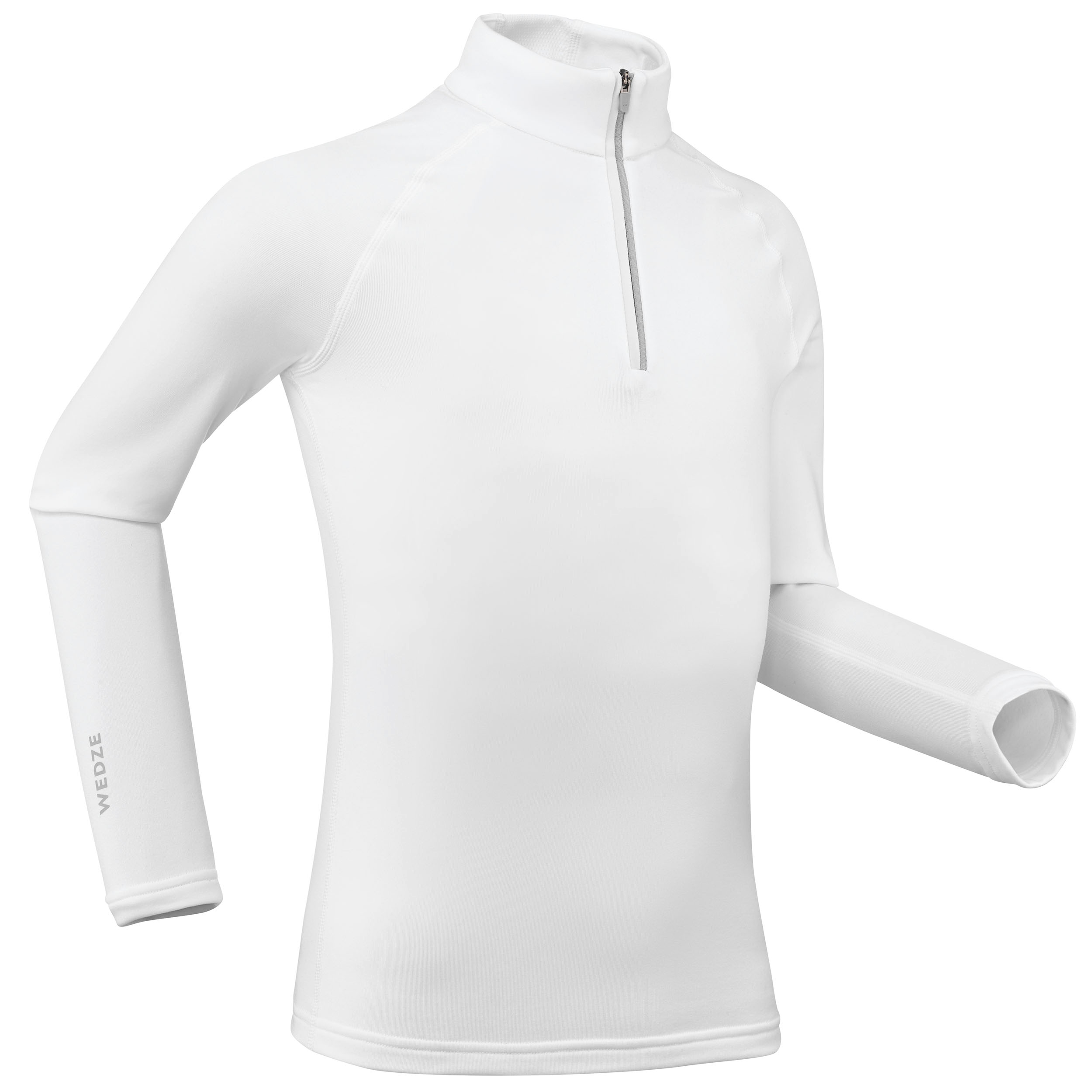 Sous-vêtement de ski enfant - BL 500 1/2 zip haut - blanc pour les clubs et  collectivités