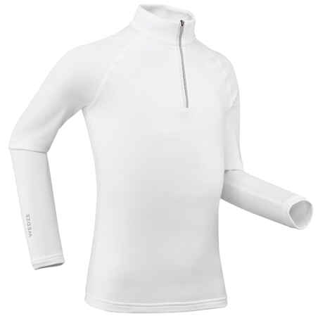 Kids’ Ski Base Layer 1/2 Zip Top - BL 500 - White