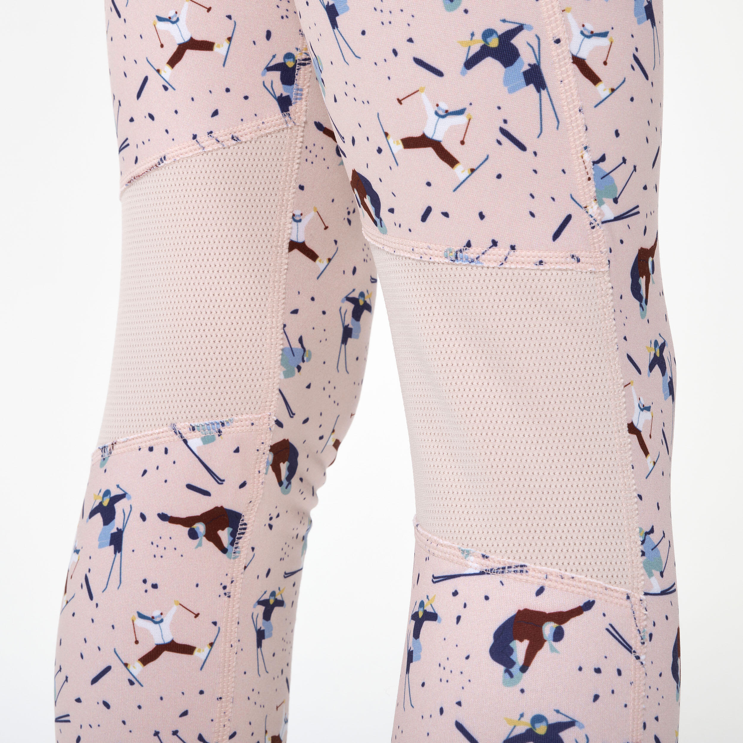 Kids’ Ski Base Layer Bottoms - 500 - Pink 7/8