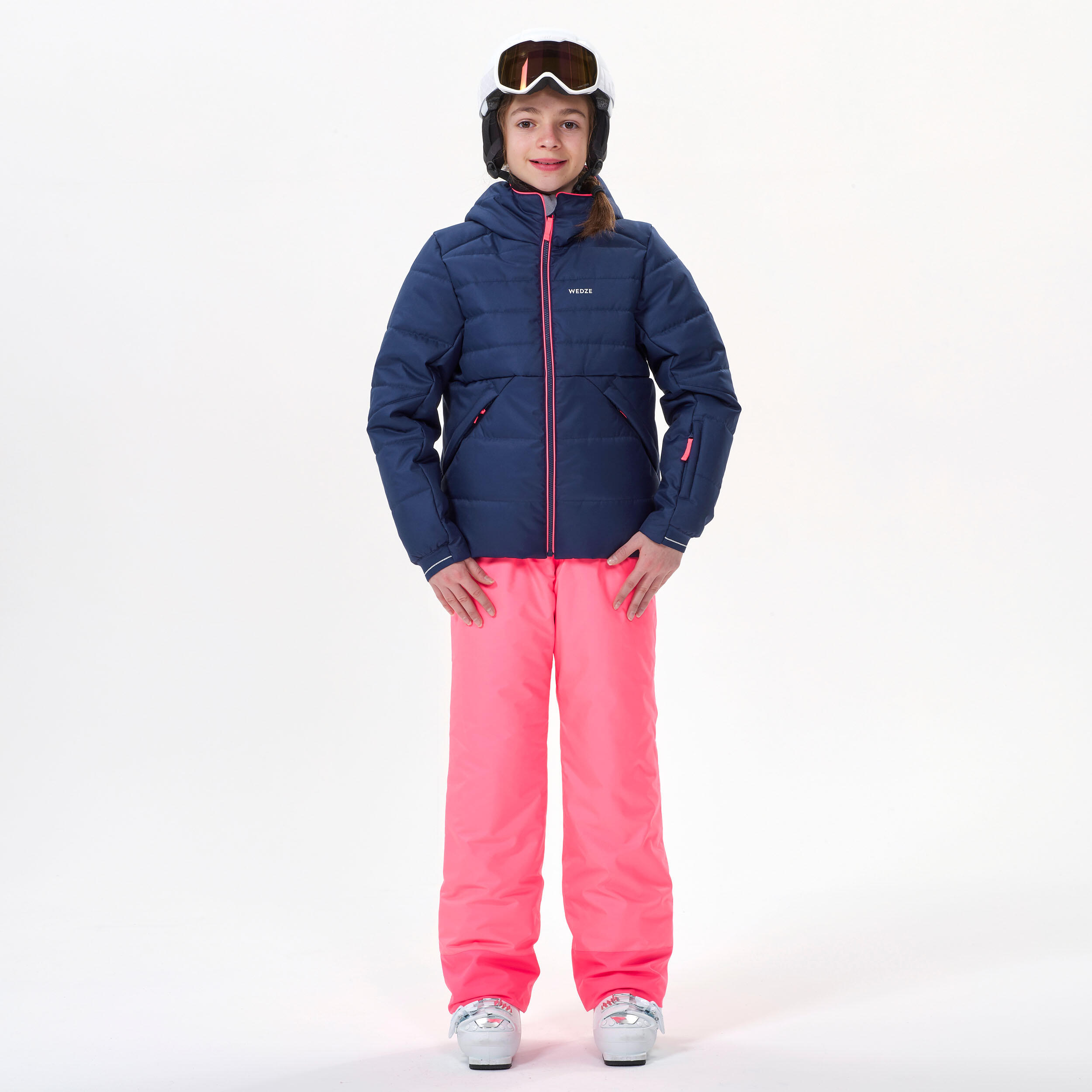 Kids' Ski Jacket - 180 Blue - Galaxy blue, Fluo crimson